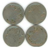 Group of 4 Buffalo Nickels