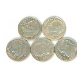 Group of 5 Roosevelt Silver Dimes