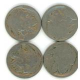 Group of 4 Buffalo Nickels