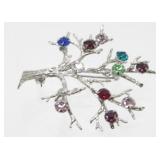 Sterling Silver and Assorted Jewel Brooch - 9.29