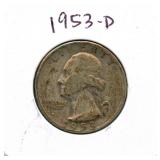 1953-D Washington Silver Quarter