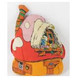 Smurf House Pillow - Vintage