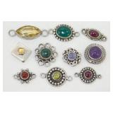10 Sterling Links with Stones
