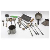 Large Group of Vintage Kitchen Items: Sifter,