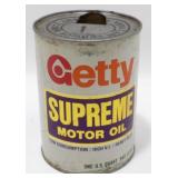 Getty Supreme Motor Oil Can Tin