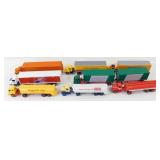 Group of 9 Die Cast Semi Trucks with Tankers &