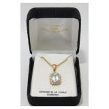 18kt Gold Over Sterling Silver Topaz Necklace