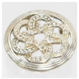 Celtic Knot Signed Sterling Silver Pendant Brooch