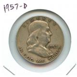 1957-D Franklin Silver Half Dollar