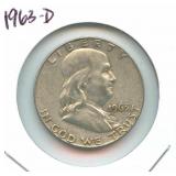 1963-D Franklin Silver Half Dollar