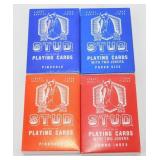 4 New Decks of Stud Playing Cards - 2 Pinochle, 1
