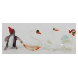 * 4 Vintage Hand-Blown Figurines - 3/4" to 1".
