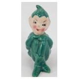 * Vintage Green Pixie Elf Figurine - Christmas,