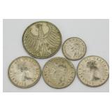 5 Foreign Silver Coins