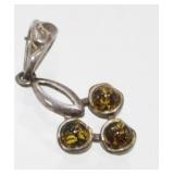 Amber Sterling Silver Pendant