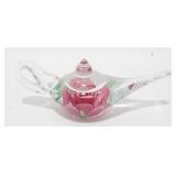 * Vintage Art Glass Paperweight Teapot - 6ï¿½ Long
