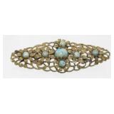Antique Czechoslovakian Natural Stone Brooch
