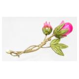 Vintage 1960ï¿½s Enameled Flower Brooch