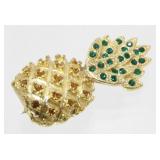 Vintage Jeweled Pineapple Brooch