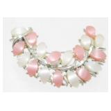 Vintage Kramer Pink and White Brooch