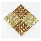 Vintage Jeweled Brooch - Square