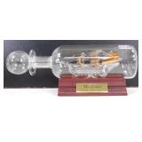 * Mayflower Glass Sculpture England Ship in a