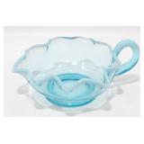 * Antique 1905 Opalescent Blue Glass Nappy,
