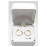 14-karat Gold Endless Hoop Earrings - NOS in