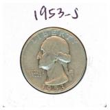 1953-S Washington Silver Quarter