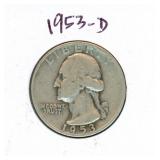 1953-D Washington Silver Quarter