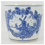 * Vintage Delft Blauw Porcelain Planter with
