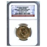 2007-D John Adams $1 NGC Brilliant Uncirculated