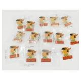 13 Pinocchio Pins plus 1 with No Back - Coca-Cola