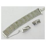 Silver Finish Bracelet & Matching Clip Earrings