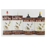 * 4 Vintage Cans of Outers Gun Oil - 1 Empty,