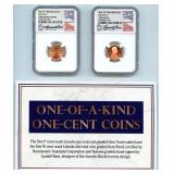 Lot of 2 NGC Graded One-Cent Coins, First "P"