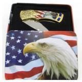 United We Stand Lock Blade Knife in the