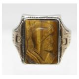 Antique Sterling Silver and 10K Yellow Gold Ring