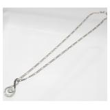Sterling Silver Necklace and Pendant with 3 Small