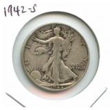 1942-S Walking Liberty Silver Half Dollar