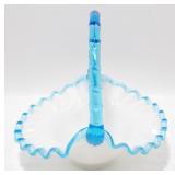 * Vintage 1941 Fenton Aquacrest Glass Basket - 7ï¿½