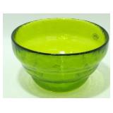 * Vintage Blenko Green Glass Step Bowl by Trey