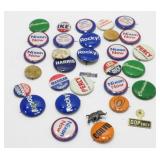 Vintage Political Pinback Buttons - Assorted