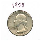 1958 Washington Silver Quarter