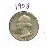 1958 Washington Silver Quarter