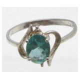 Sterling Silver Blue Turquoise Ring - 1.34 Grams