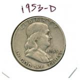 1953-D Franklin Silver Half Dollar