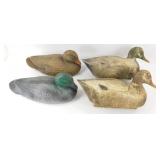 * 4 Vintage Duck Decoys - 2 Vinyl, 2 Carry-Lite