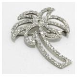 Jeweled Palm Tree Brooch - Tropical Costume