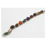 Vintage Polished Gems Bracelet - 8" Long